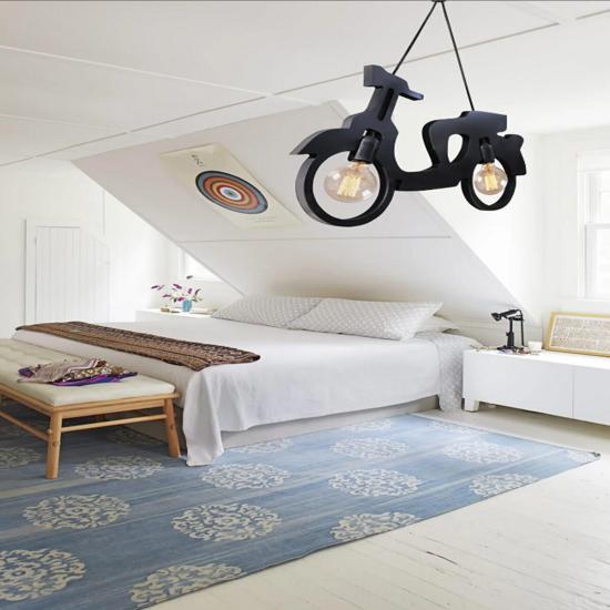 Nostaji Scooter Motor Bike Люстра Подвесной Светильник Современный Деревенский Декоративный Ретро 2 Li Лампа