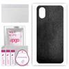 apgo Protective Skin Sticker for the Back Compatible with Cubot J10, Wrap Film, Foil, Vinyl - Pattern Black Leather