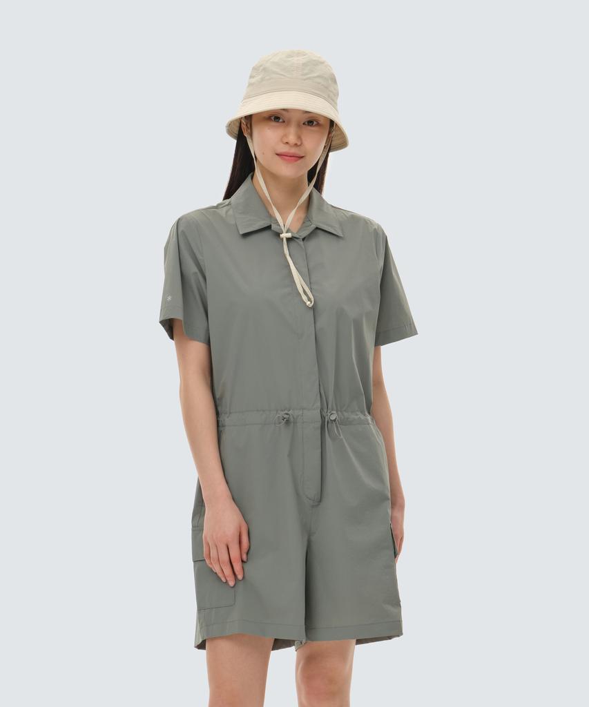 Snow Peak Apparel Тонкий Технологичный Женский Тканый Комбинезон-Шорты Светло-Хаки (S24Mwsop33)
