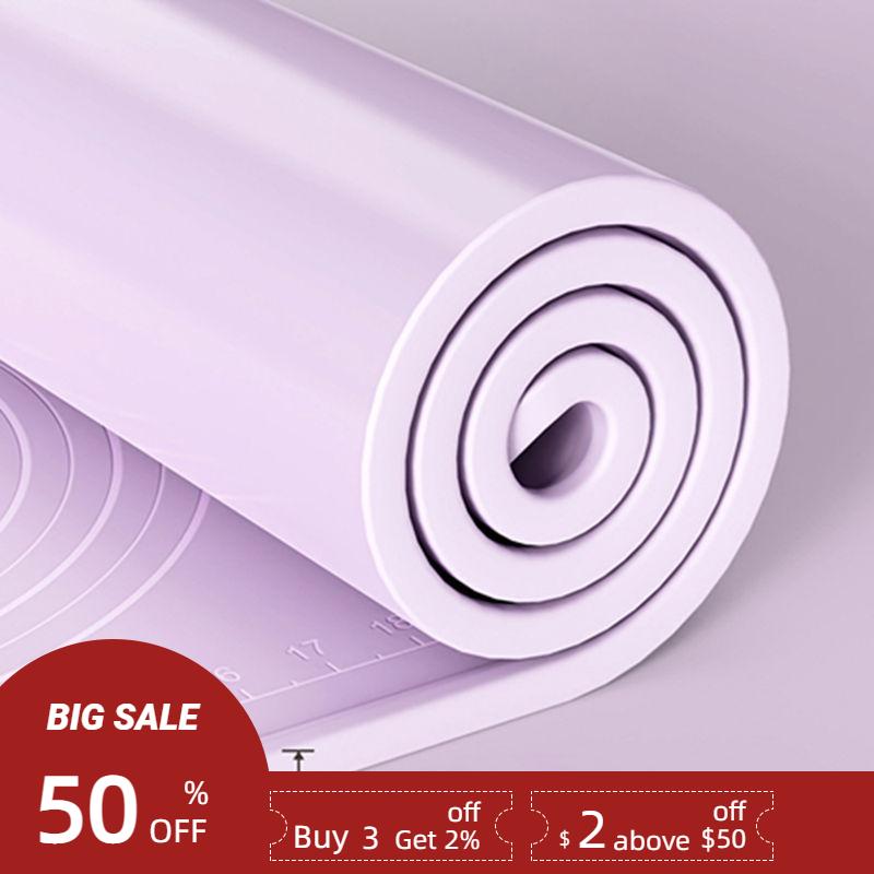 Толстый пищевой силиконовый коврик для замешивания теста с антипригарным покрытием, скалка для теста со шкалой, подушечки для выпечки тортов, инструменты, аксессуары