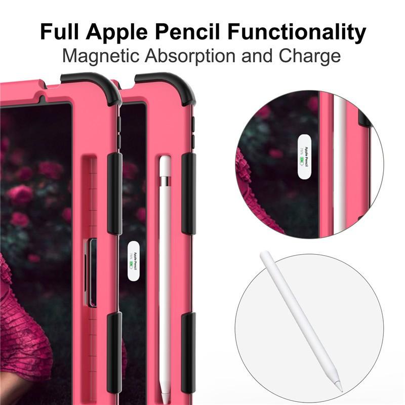 Shockproof Silicone Case With Kickstand IPad Air 4 10.9 Inch 2020 Full Coverage Dual-Tone Design Sleep/Wake Support
