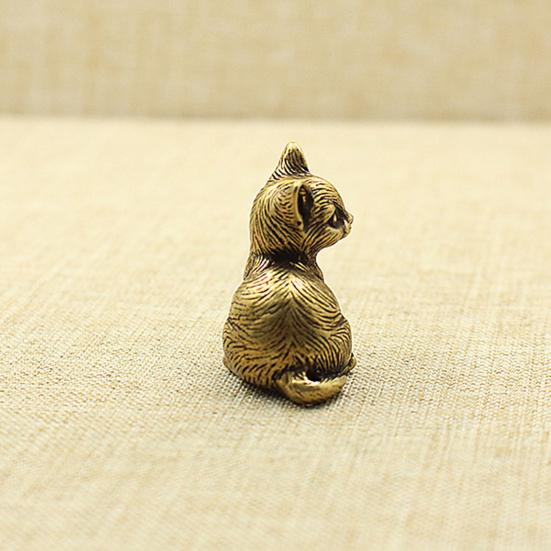 Ретро фигурки кошек, маленькая медная статуя кошки, украшение, модель животного, фигурка, игрушка для домашнего декора комнаты, стола
