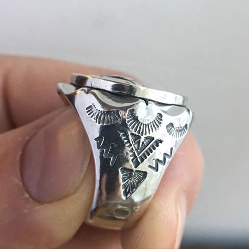 Fashion Punk Skull Ring Mexican Indian Bike Style Coin Men's Ring