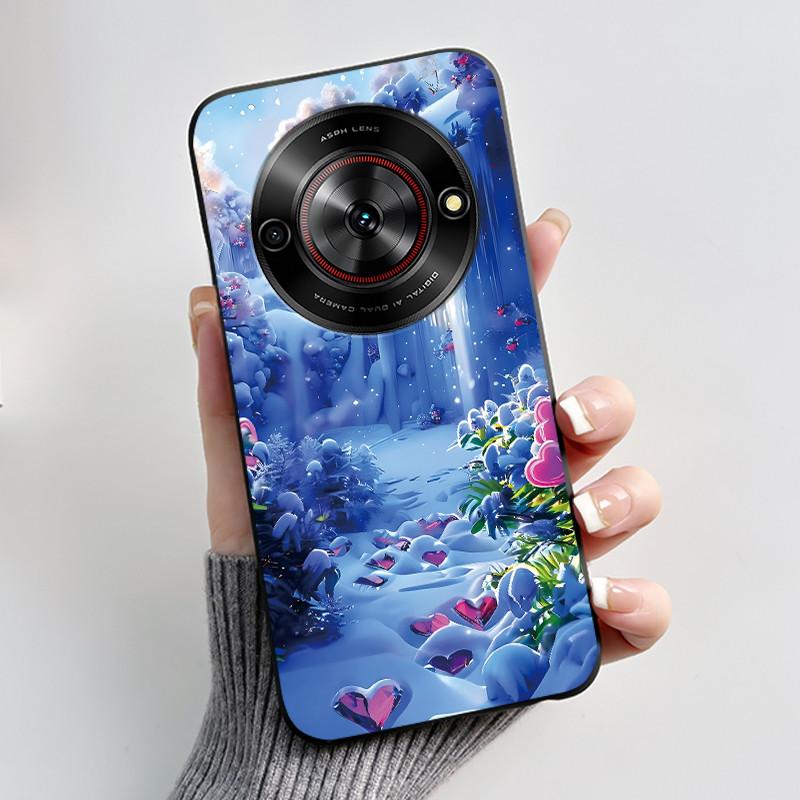 Милый Мультяшный Чехол Для ZTE Blade A75 5G/Nubia Focus 5G/Nubia Calf 5G Печатный Корпус Защитная Крышка Мягкий Силикон Черный Корпус