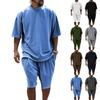 Мужской комплект: оверсайз однотонная футболка и шорты. Повседневный свободный комплект из двух предметов.