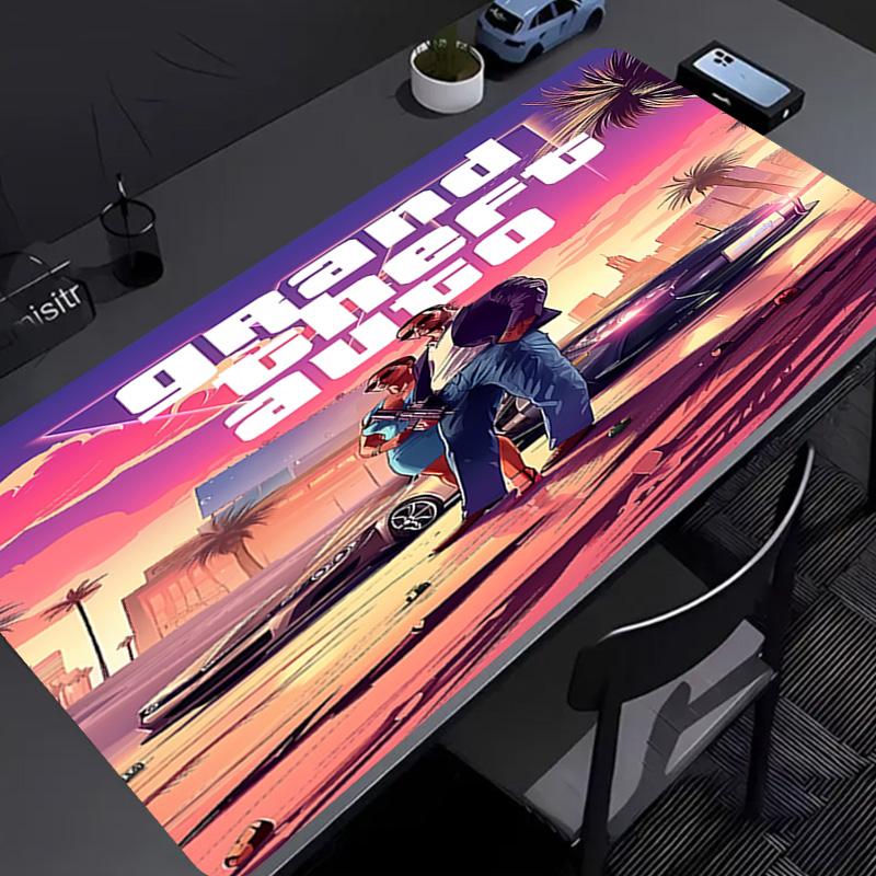 Игровой коврик для мыши Grand Theft Auto - Нескользящая резиновая основа, Гладкая поверхность для работы, игр, офиса и домашнего использования, Настольный коврик для мыши