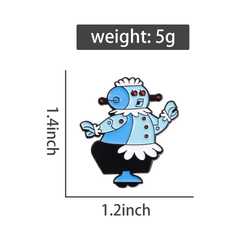 Nanny Robot Enamel Pins Custom Family Comedy TV Series Brooches Lapel Badges Cartoon Funny Jewelry Gift for Kids Friends