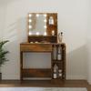 VidaXL Dressing Table with LED Cosmetic Table Storage Furniture Dressing Table with Mirror Bedroom Furniture Interior 820484