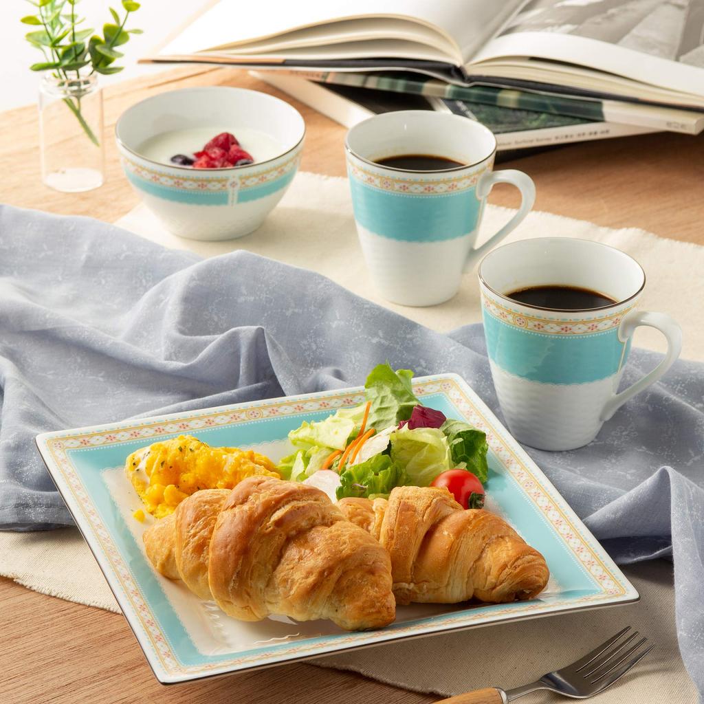 Noritake Bowl Set, 11cm, 345cc, Humming Blue, Microwave Safe, 5-Piece Set, Fine Porcelain, F94502/1645