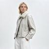 Minimalist autumn and winter wear with plush collar short fur integrated coat women's daily commuter leather jacket jacket