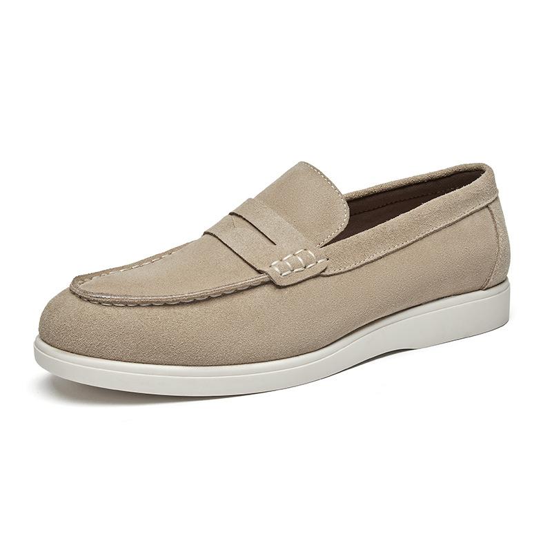 Британский стиль замшевые матовые лоферы мужские ленивые туфли-бини шлепанцы повседневные мужские туфли