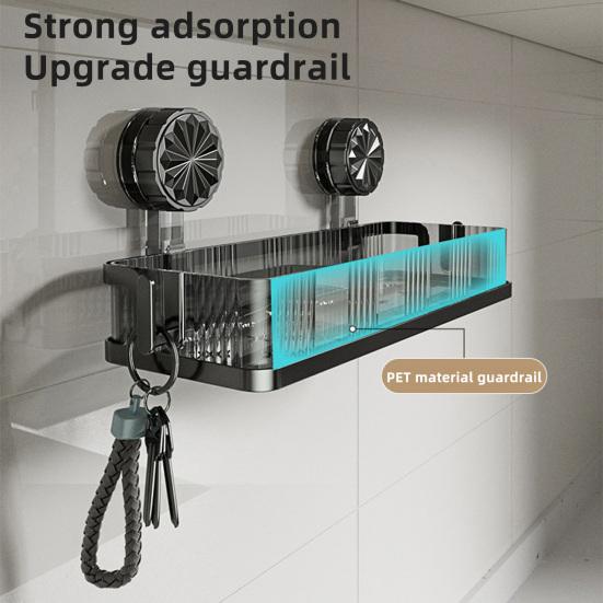 Полка для хранения в ванной с присоской, крючок с высокой несущей способностью, легко устанавливаемая стойка для хранения, органайзер для душа