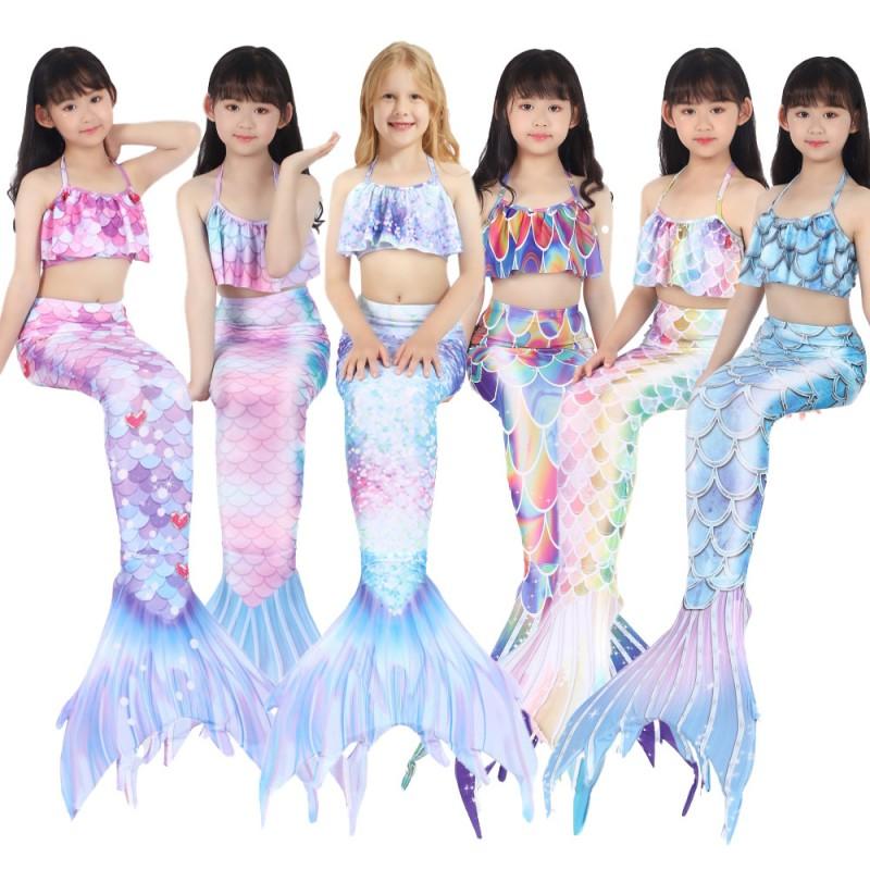 Mermaid Tail Swimsuit Kids Teens Adults Unisex Cosplay Costume Swimming Pool Beach Vacation Photo Shoot