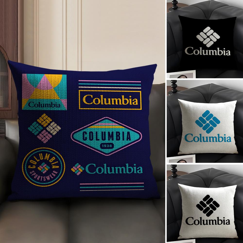 CClassic ColumbiaA Brand Cushion Cover Natural Linen Organic Fabric DoubleSided Printing Sofa Home Decor Gift Pillow Case