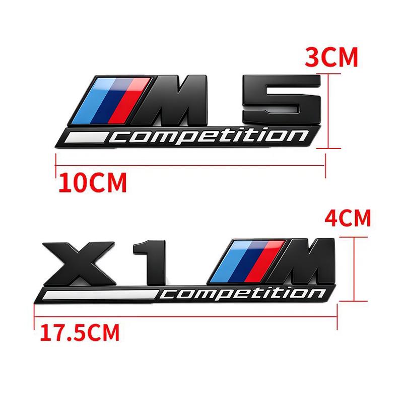 NTSM5 Glossy Black COMPETITION Bar Underlined Emblem For BMW Thunder Edition M1 M2 M3 M4 M5 M6 M7 M8 X3M X4M X5M X6M Car Trunk Sticker