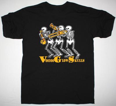 Винтаж VOODOO GLOW SKULLS Группа Хлопок Черный Полный Размер Мужчины Женщины Футболка BL055