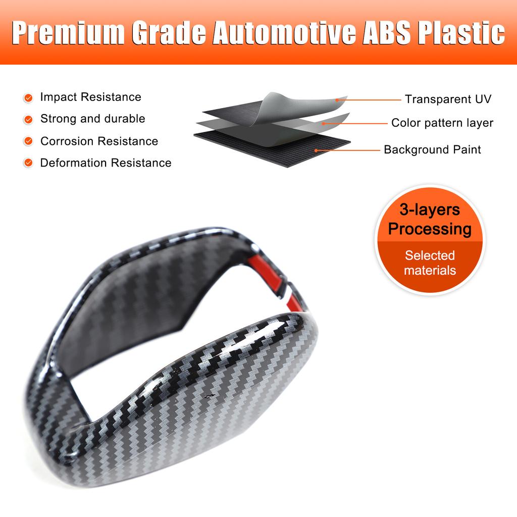 ABS Carbon Fiber Gear Shift Knob Cover Trim For Toyota Highlander XU70