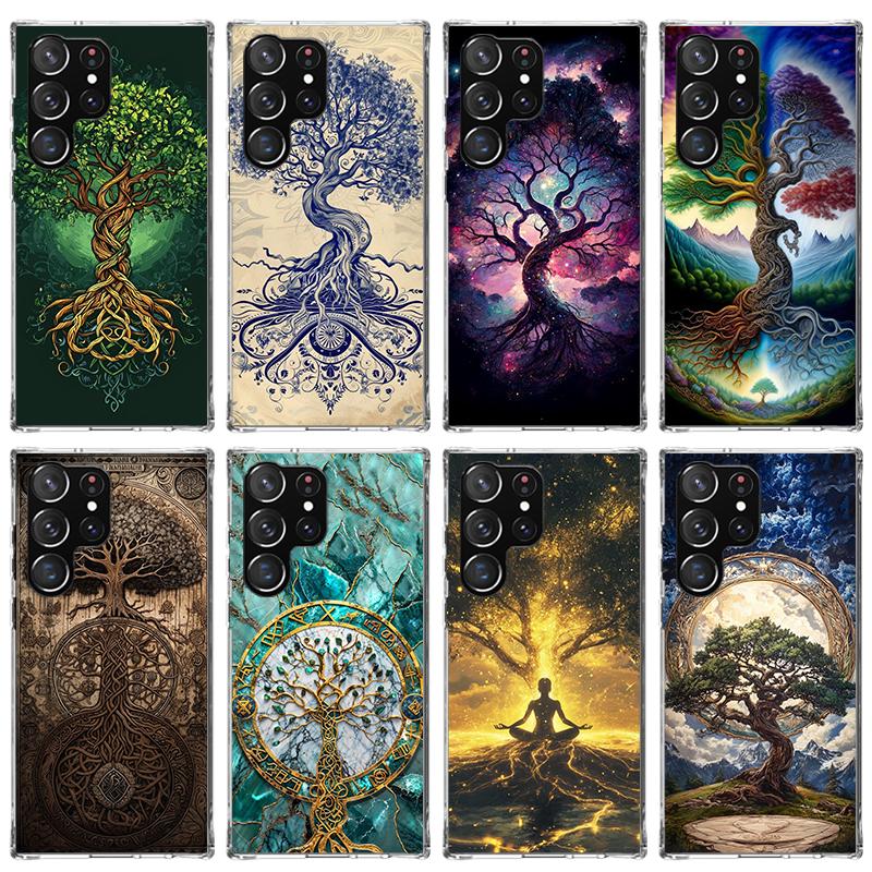 Tree of Life Space Phone Case For Samsung Galaxy S23 S24 S25 Edge S26 Ultra S22 + S21 Plus S20 FE Cover Silicone Print Shell Gal