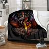 Dragon Sword Flame Artwork Throw Soft Comfortable All Seasons Blanket Perfect Gift Couch Office Nap Outdoor Travel Blanket