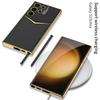 Premium TPU Soft Case Galaxy S23 Ultra Carbon Fiber Texture Leather-Like Finish Shockproof Protection