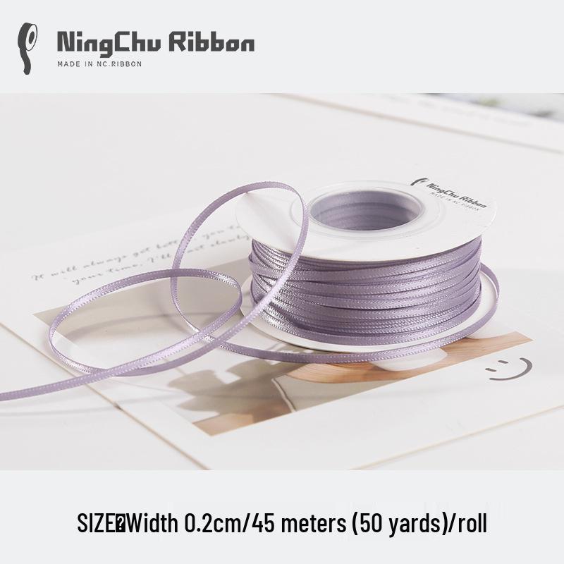 Двусторонняя атласная лента 2 мм для закладки, свадебных бантов и подарочной упаковки