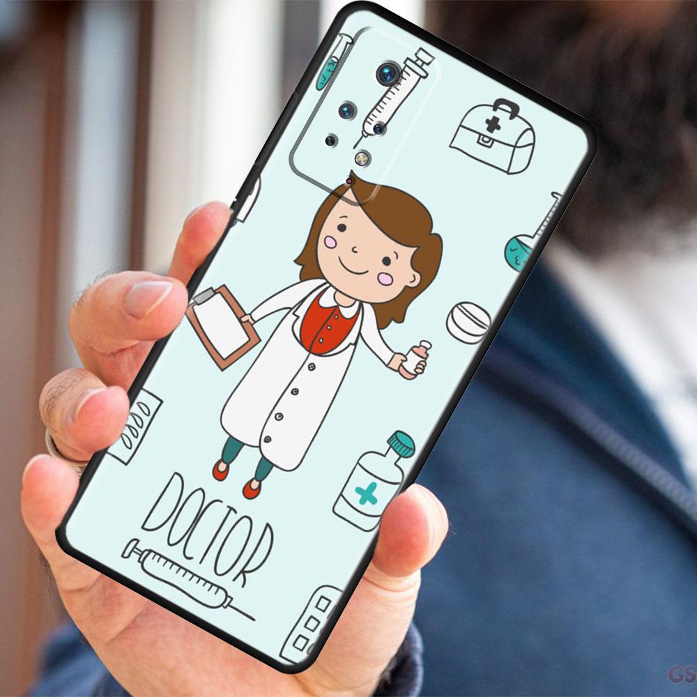 Для Redmi Note 9A 11 Pro K40 9T 7 10 8 9S 9 9C 8T K40S 10C черный стильный телефон Funda Nurse Medical Medicine