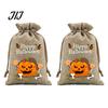 Lightweight Candy Carriers 2Pcs Halloween Pumpkin Drawstring Bags for Treats, Retro Burlap Kids Trick or Treat Bags, Portable Goodie Small Storage