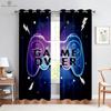 E-Sports Room Curtains Cool Game Handle Printed Curtains Dark Cool Rod Pocket Game Room Living Room Decoration Can Be Customized