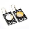 Polka Dot Agate Gemstone 925 Silver Plated Handmade Jewelry Earring 1.89"