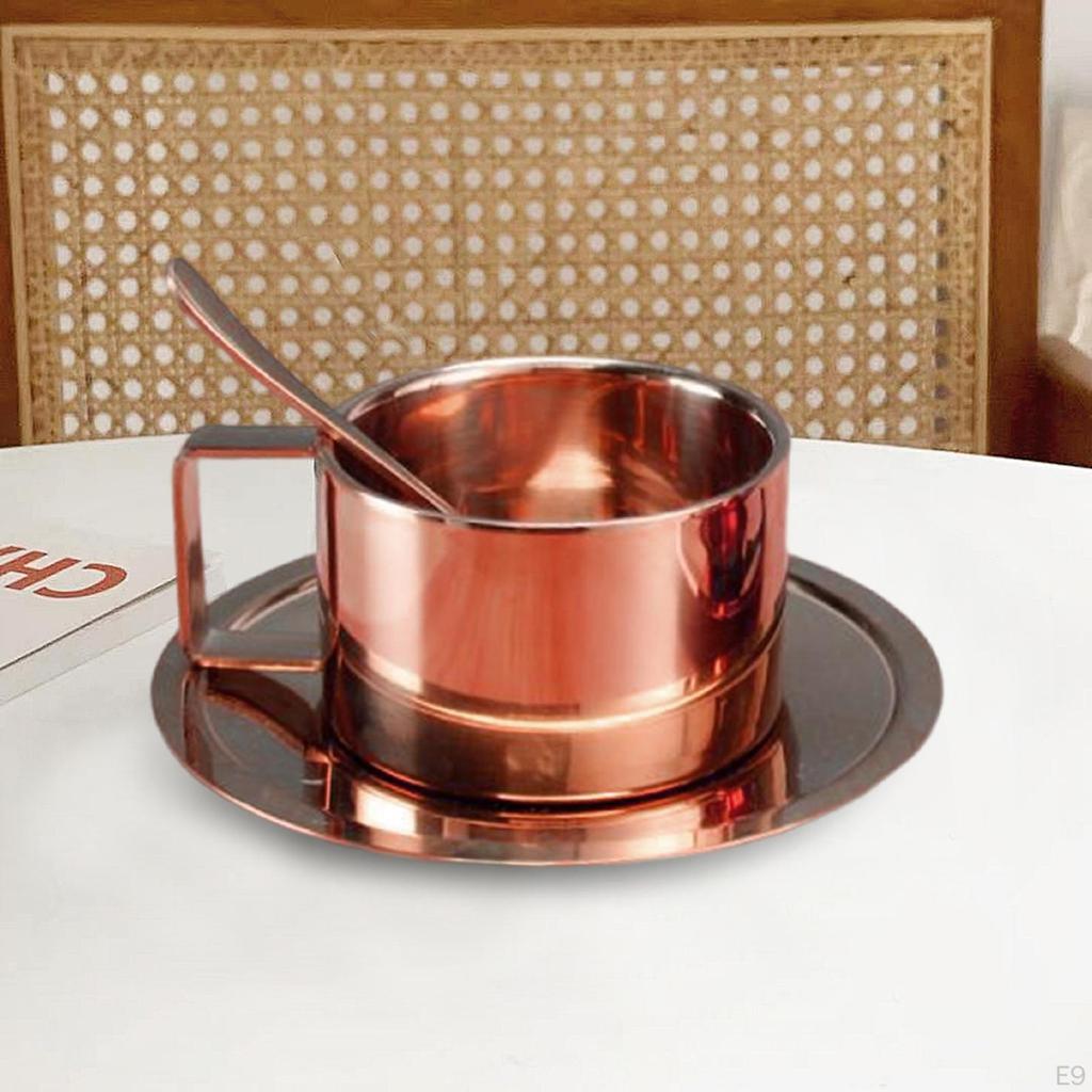 Небьющийся капучино с двойными стенками, блюдцем и ложкой для кофе