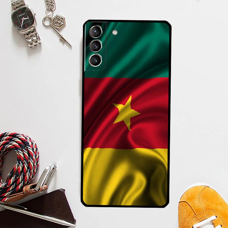 Republic of Cameroon Flag Case For Samsung Galaxy S24 Ultra S20 S21 S22 S23 Plus S9 S10 S24 FE S25 Ultra Cover Coque
