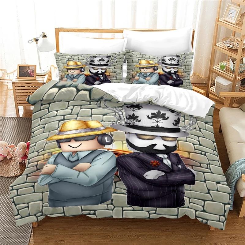 3D мультяшный игровой узор пододеяльник с наволочкой детский комплект постельного белья односпальный двуспальный двуспальный двуспальный двуспальный для декора спальни