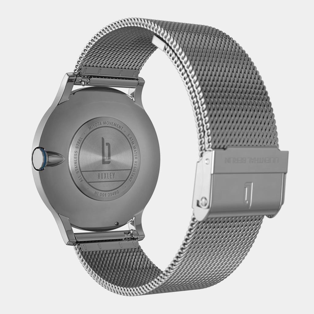 Lilianthal Berlin Blue Watch with Date Made in Men's Display, Germany, H01-101-B023AB