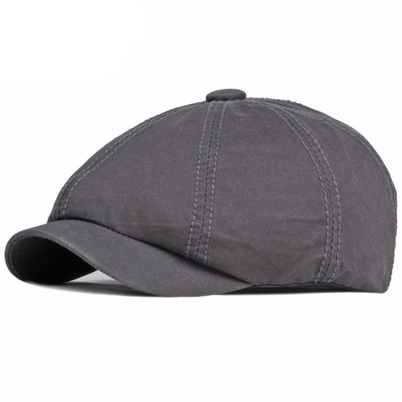 Унисекс винтажная хлопковая кепка-уточка: Весна, осень и зима Ретро однотонный берет