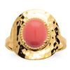 Позолоченное кольцо 'Клеопатра' золотой коралл - 18x17 мм