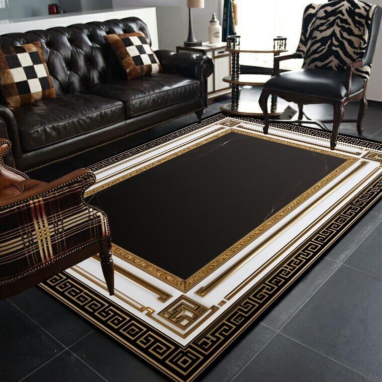 Черное украшение дома ковер гостиная роскошные ковры большой площади декор спальни прикроватный коврик для пола ковер у дивана в прихожей tapis salon