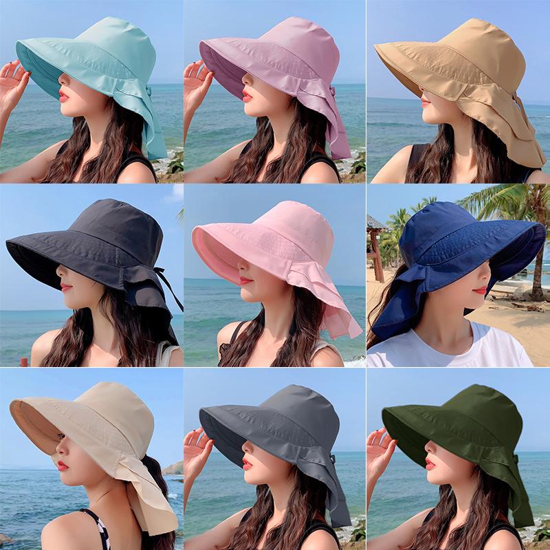 Sun Protection Hat Travel Fisherman Hat Hat Women'S Summer Neck Outdoor Cycling Sun Hat Protection
