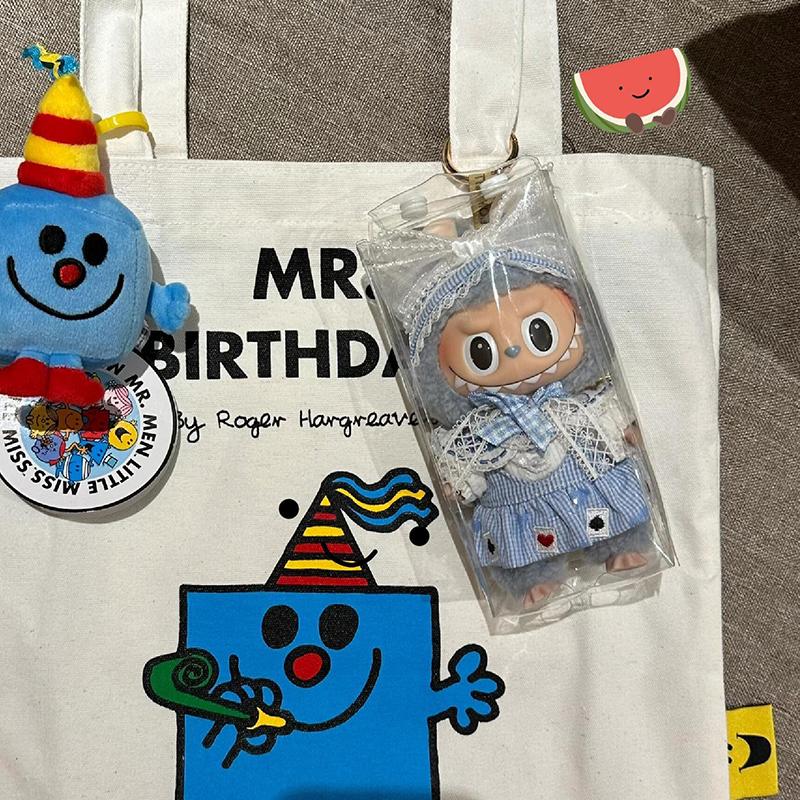 1 шт. Прозрачная коробка-органайзер, Сумочка для хранения кукол Labubu, Сумка-брелок