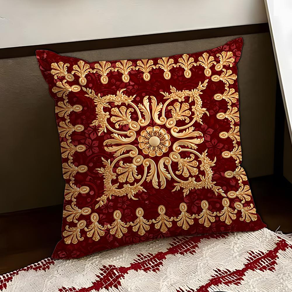 Quaint European Retro Motif Cushion Cover Reversible Soft Durable Pillow Cover Home Car MultiScene Use for Daily Comfort