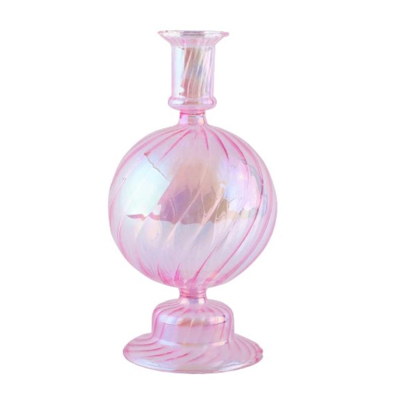 Pink Glass Candle Holder Taper Candlesticks Holder Wedding Table Centerpieces Nordic Home Decoration Wedding Decoration