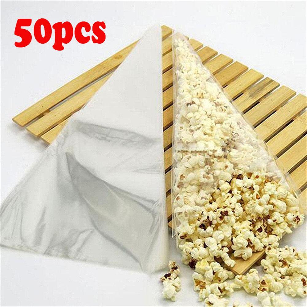 Вечеринка Шоколад Хэллоуин Конфеты Сладкая коробка Конус Прозрачный целлофановый упаковочный пакет с завязками