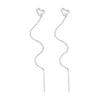 iArkPower Earrings Ladies Silver 925 18K Platinum Plated Heart Shape Long Dangled Lop Pier Vinegar Chain Earrings Compatible with Metal Allergies