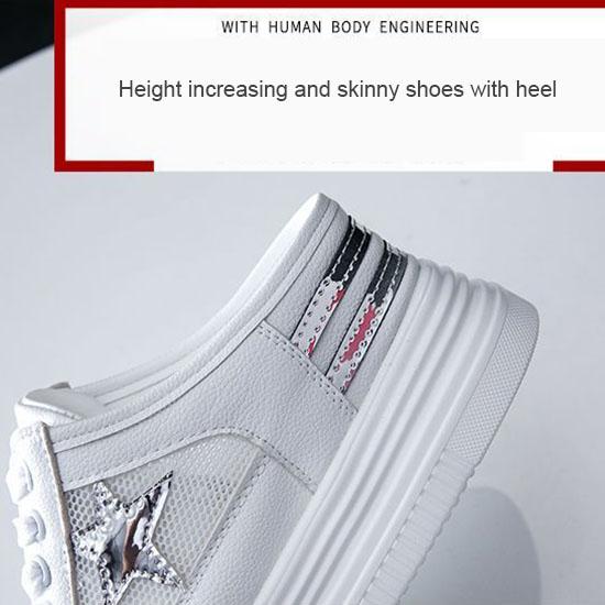 Женские летние дышащие тапочки на высоком каблуке с толстой подошвой, обувь для ленивых на толстой подошве, женская обувь без шнуровки с увеличенной подошвой