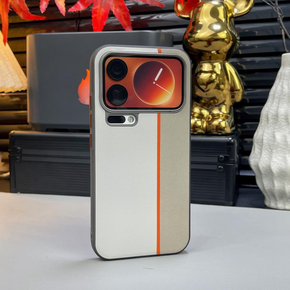 Three-color Leather Patchwork with Magsafe Magnetic Ring Case For Xiaomi 17 Pro Max 17 pro Mi 15 14 pro Lens Protective Cover