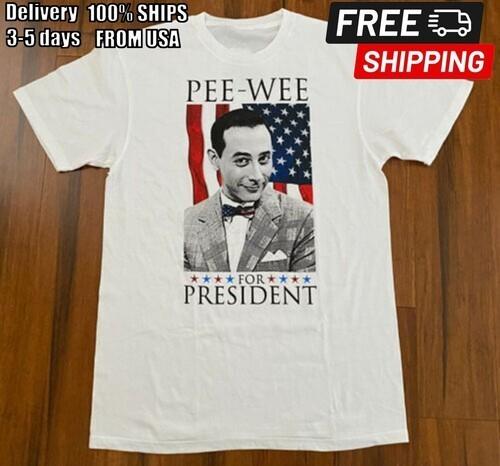 Vtg Paul Pee-Wee Herman For President Cotton White All Size Unisex Shirt S0506 Unisex T-Shirt