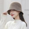 Autumn Winter Fisherman Hat Women's Korean Fashion Knitted Hat Japanese Bucket Bowl Hats Art Big Eaves Cap
