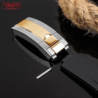 Пряжка ремешка для часов из нержавеющей стали для часов Rolex, ремешок для часов 16 мм, нижняя складная застежка, можно использовать на кожаном или резиновом ремешке для часов, винт