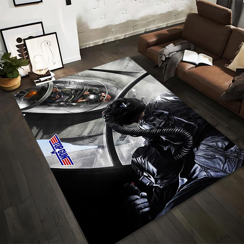 Aviation Pilot Theme Carpet with Fighter Jet, Top Gun Design Suitable for use as an anti-slip for living room bedroom sofas