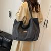 Повседневная холщовая сумка большой вместимости женская сумка 2025 новая однотонная простая сумка-тоут модная наплечная сумка-подмышка