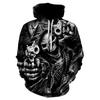 2024 Hot New Skull Men's Hoodie Sweatshirt 3D Printing Funny Hip Hop Hoodies Gothic Punk Clothing Autumn Jacket Man Sportswear